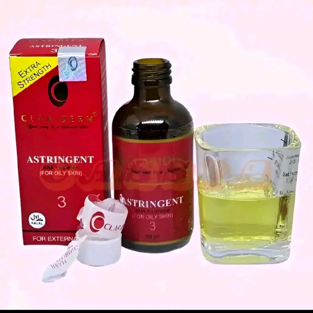 Clariderm Toner Astringent 60Ml untuk Kulit Berminyak & Berjerawat Mencerahkan Mengontrol Minyak Berlebih & Mengurangi Jerawat super ori
