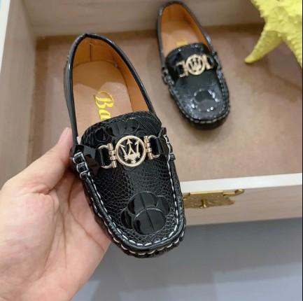 Giày Lười Giày Mọi Bé Trai Bé Gái Khuy Pháp Đế Mềm Da Mềm mới 2025