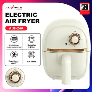 Advance Air Fryer ADF24A Alat Menggoreng Tanpa Minyak 2.4 Liter 600W Garansi Resmi 1 Tahun Sirkulasi Udara Tinggi Material ABS & Stainless Steel Anti Lengket