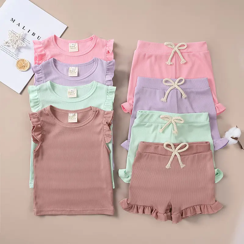 Pinpin Kids - Setelan Anak Perempuan / Atasan Rampel dan Celana Rampel / Fashion Anak Gaya Feminim 3
