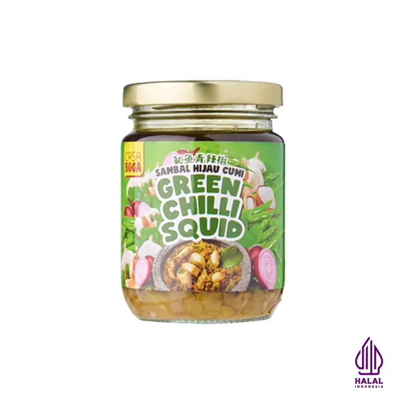 CASA BOGA Green Chilli Baby Squid Sambal Sotong Sambal Cumi Hijau Halal 230g Spicy Chili