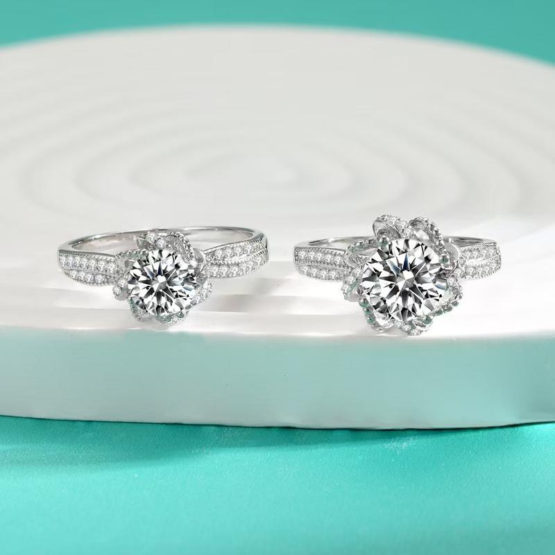 Product Introduction of LLXYW 1/2CT Round Cut 100% Moissanite Wedding Rings For Women S925 Sterling Silver Rose Jewelry Luxury Engagement Ring 10