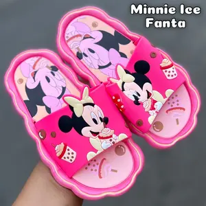 Sandal Slop Anak Cewek Import Disney Mickey Minnie Ice