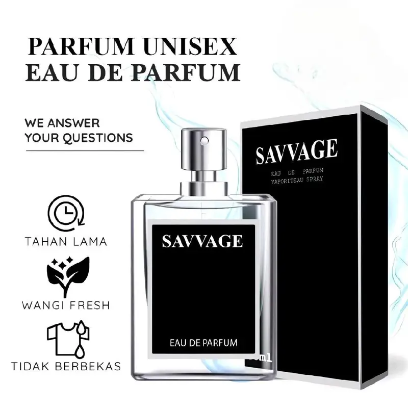 ( PROMO ) PARFUME SAVVAGE Eau de parfum 60 ml Parfum unisex untuk Pria dan Wanita Wangi  Lembut  tahan Lama 24 jam NonAlcohol 0