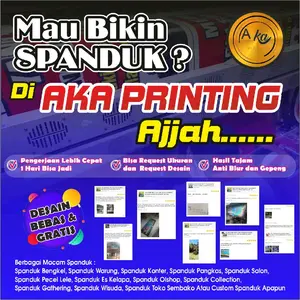 AKA DIGITAL PRINTING CETAK SPANDUK BEBAS DESAIN BISA REQUEST