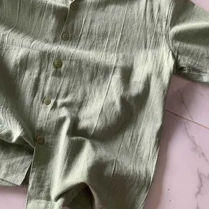 kemeja linen premium Over size cowok Pria Baju Atasan Casual Dewasa lengan pendek Santai Keren