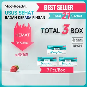 【PAKET 3 MINGGU 】Moorkoedal High Fiber Minuman Serat Makanan Pembersihan Usus Strategi  Bpom Halal Alami 100% Asli Pengiriman Kilat 24 Jam