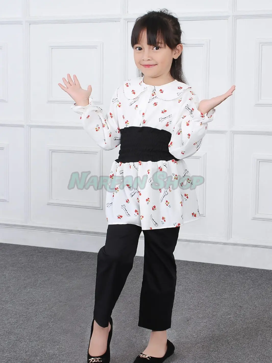 Setelan Anak Perempuan Buat Usia 1-10 Tahun Model Sabuk Bahan Cringcel