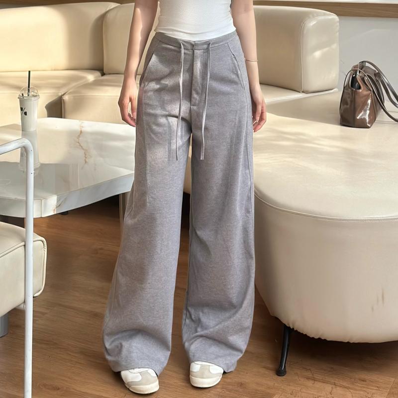  Kimee Quần Kiểu Nữ Dáng Suông KQ165 Cạp Cao Dây Rút Túi Chéo Vải Mềm Mịn Co Giãn Cao Thấm Hút Tốt Phong Cách Mới Mùa Thu Đông 