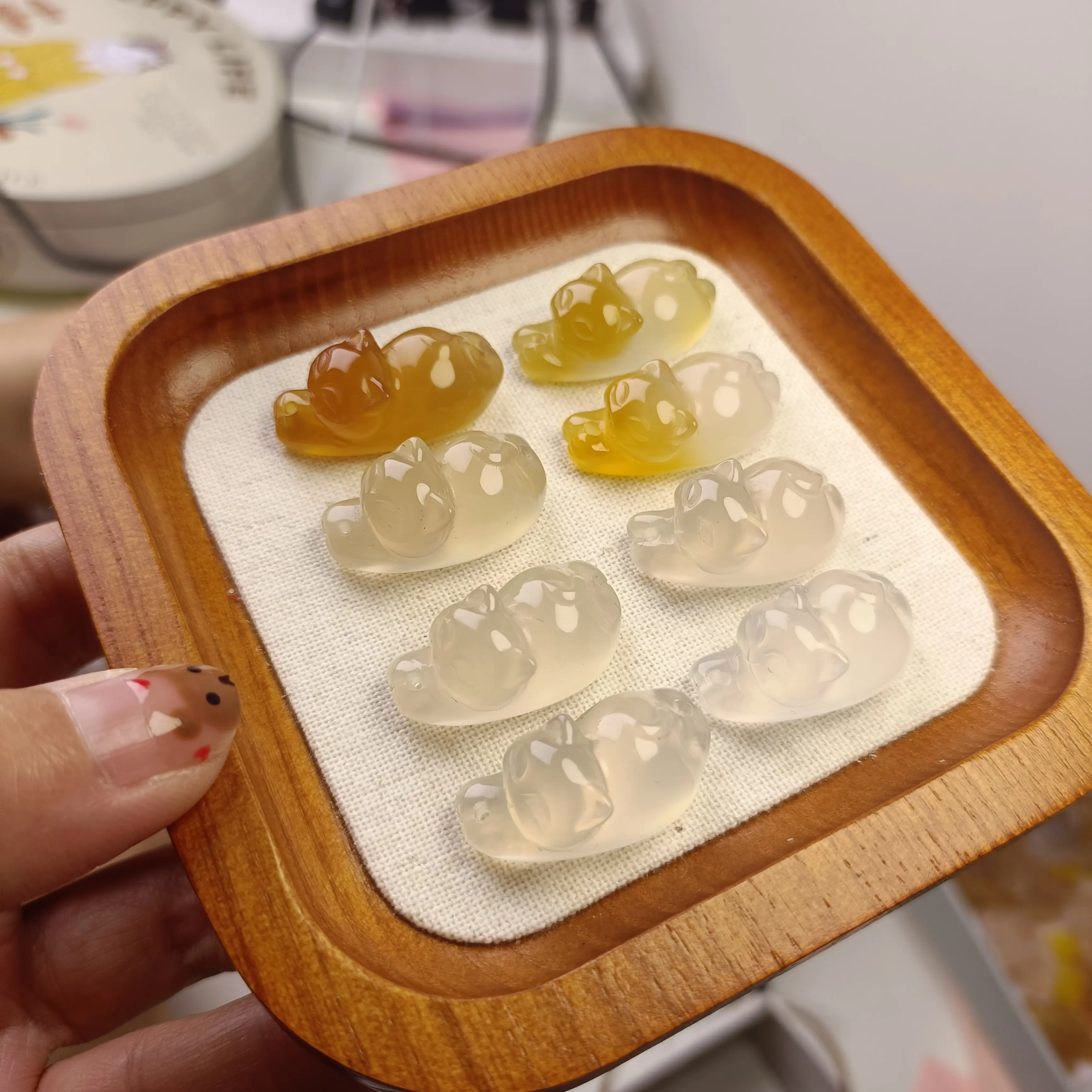 Mặt Dây Chuyền Thời Trang Mèo Bằng Đá Tự Nhiên, Đơn Giản Và Dễ Phối Đồ, Biểu Tượng Hòa Bình Và May Mắn, Chọn 1 Trong 7