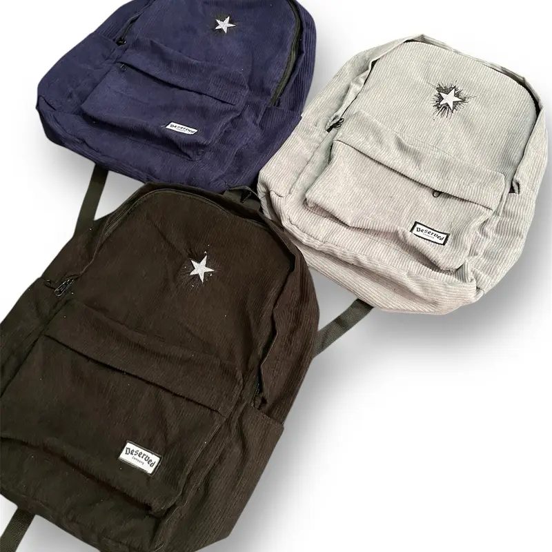 DESERVED-TAS RANSEL TAS SEKOLAH BACKPACK CORDUROY STARNOVA BAHAN KODUROY Wanita 6