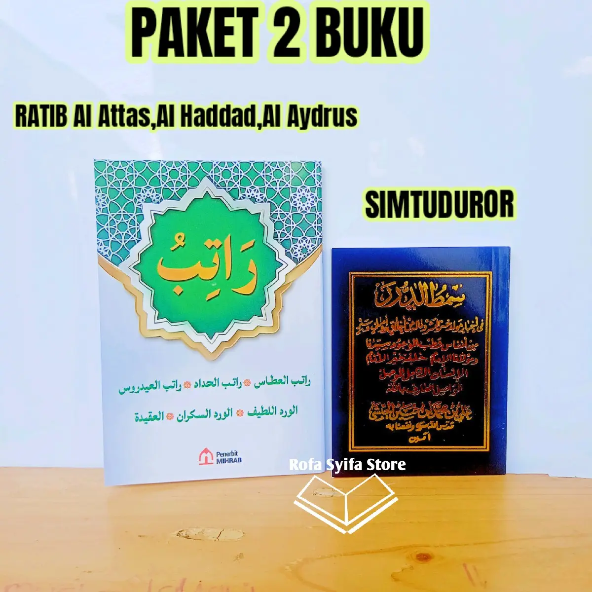 Paket 2 Buku.Kitab Maulid Simtuduror & Buku kumpulan Ratib Al Attas,Al Haddad dan Al Aydrus ukuran Saku.