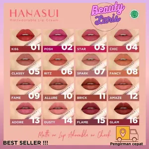 HANASUI BOBA Mattedorable Lip Cream Tintdorable Lip Tint | Lip Stain | Lipstick dual function bibir blush on lip and cheek