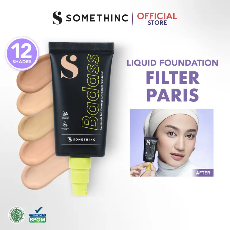 SOMETHINC Badass Breathable Full Coverage 12HR Serum Foundation - Tahan Hingga 12 Jam - Non Comedogenic 0