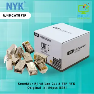 RJ 45 Cat 5E 100 mbps Bahan Besi isi 50/Kepala RJ 45 Cat5E/FTP RJ 45
