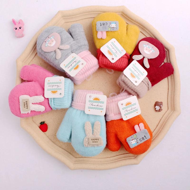 Product Introduction of 1-4 Years baby Winter Hand Gloves Thick Warmer Knitted Mittens Thicken Mittens for Kids Cute Cartoon Gloves Boys Girls 13