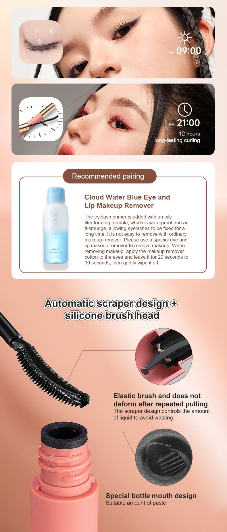 Product Introduction of UKISS Eyelashes Base Eyelash Primer Baseus Mascara Maskara Styling Liquid Waterproof Long-lasting 20