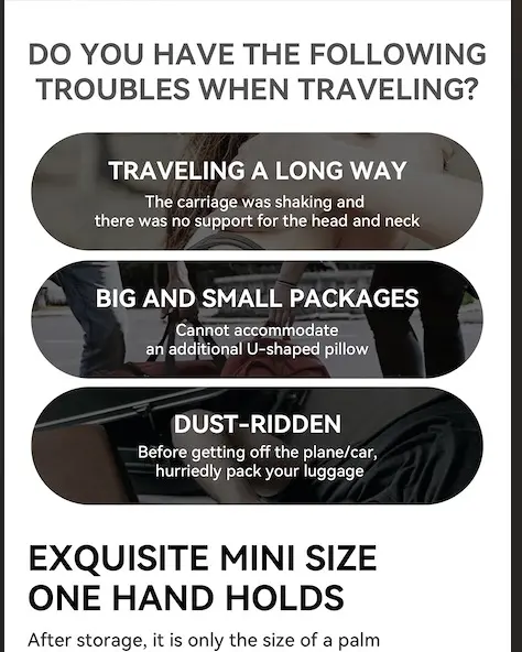 EYERY THINK Pocket Inflatable Neck Pillow Palm-sized item for lghtweight travel