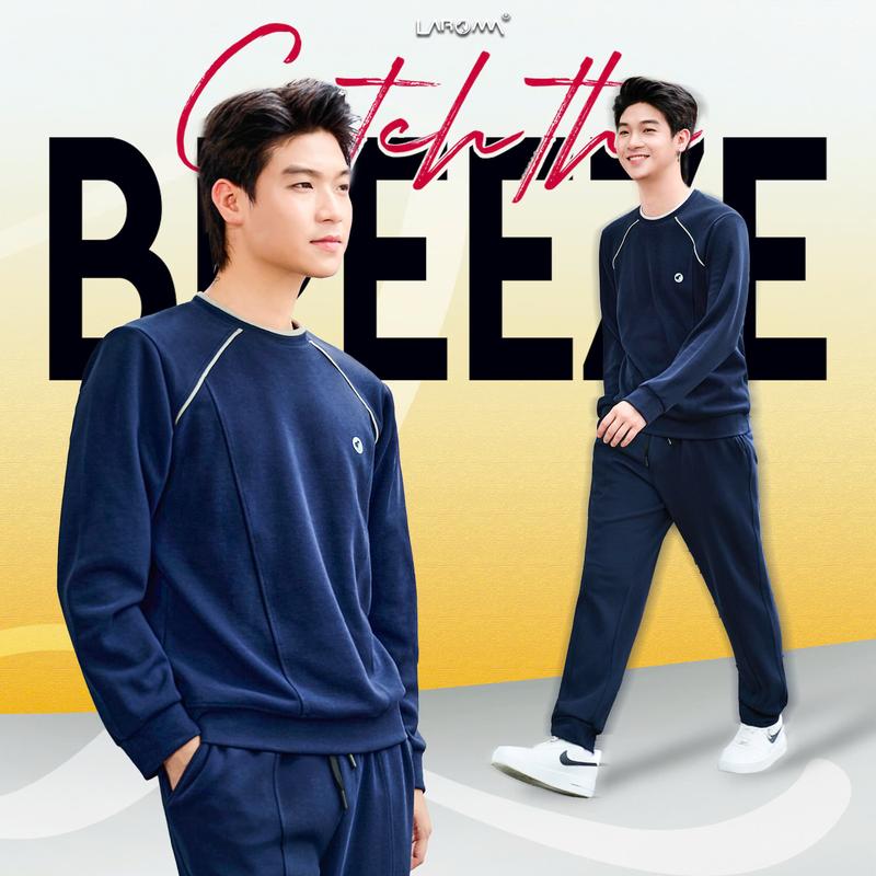 LAROMA Bộ Quần Áo Nỉ Thu Đông Cổ Chui Cho Nam | Basic - Trẻ Trung - Giữ Ấm - Kháng Khuẩn - Mềm Mại - Co Dãn