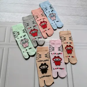 paket 6 pasang kaos kaki labubu motif viral anak perempuan Fashion