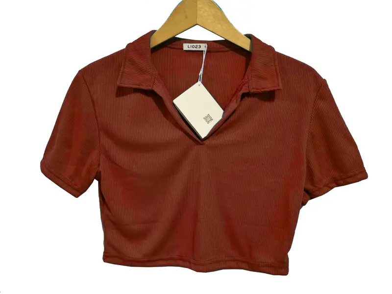 BRYLEE POLO CROP TOP RIB KNIT BISA COD 3