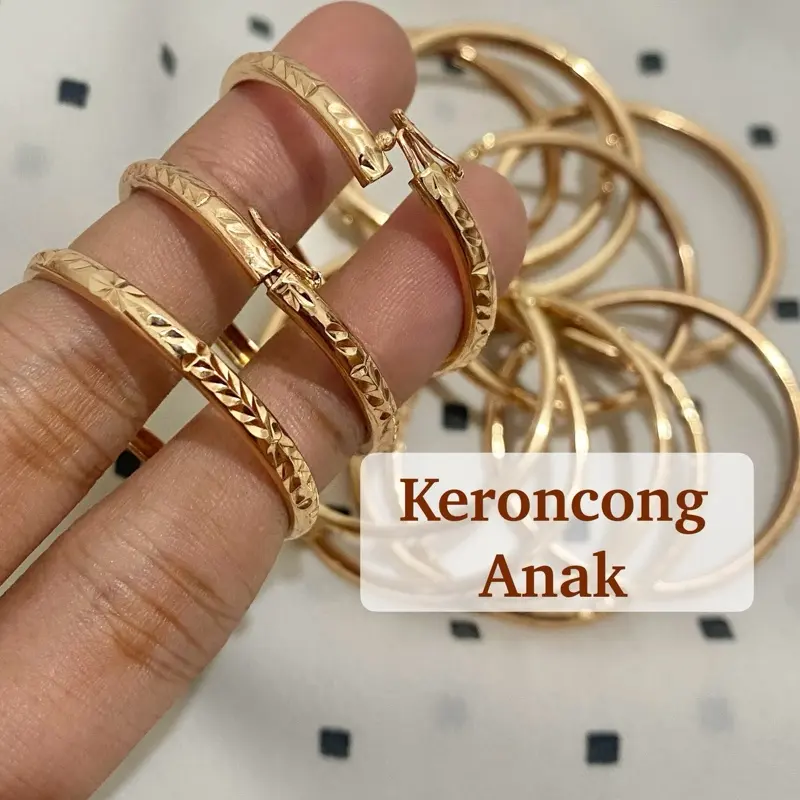Gelang Bayi Anak Swasa Keroncong 3 mm Motif Ringan Bulat Awet Tahan Karat Lebar 3 mili