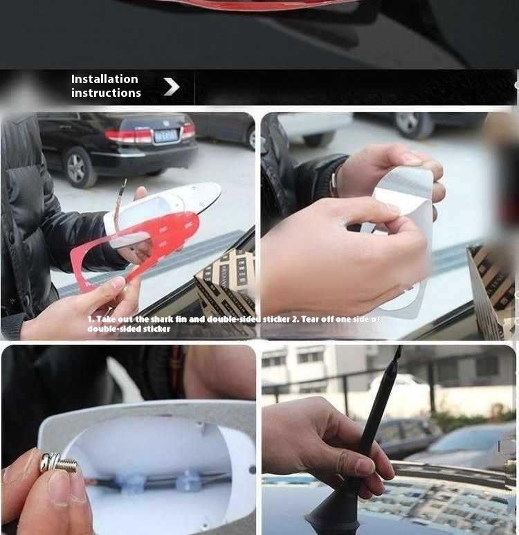 Product Introduction of Car solar flashing light decoration shark fin antenna anti rear end collision roof light LED tail wing modification warning light 15