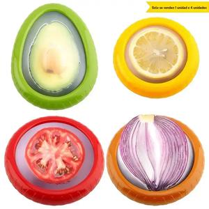 Contenedor reutilizable para frutas y verduras, organizador de conservación de alimentos (cuartos), contenedor de almacenamiento de alimentos para la cocina del hogar y el refrigerador, utensilios