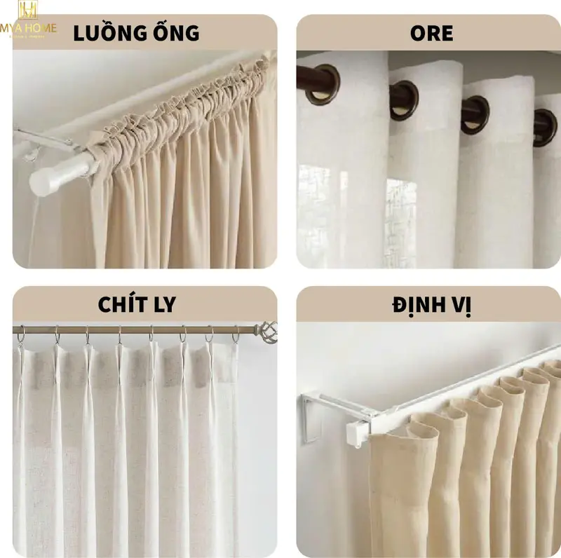 Rèm voan trắng dán tường, rèm họa tiết, Hoa đính kèm hạt, Rèm công chúa màu trà sưɑ~ tại Myahome,tặng dây buộc rèm 7