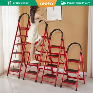 Etife Tangga Rumah Lipat / Tangga Besi Lipat 3/4/5/6/7 Step / Household Steel Ladder Multifungsi