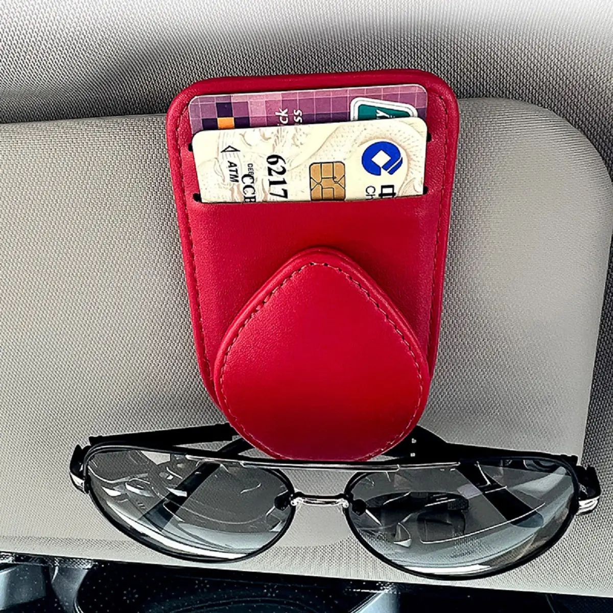 Car glasses clip Multi-functional car sunglasses holder Car glasses case Creative car visor clip