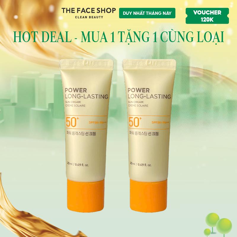 Combo Kem Chống Nắng THE FACE SHOP Lâu Trôi Natural Sun Eco Power Long-Lasting Sun Cream Spf50+ Pa++