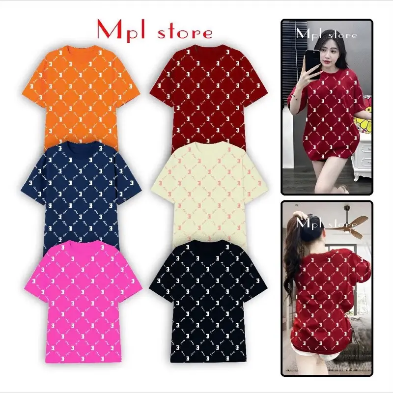 ( BST Hè có 35-80kg ) Áo thun in chữ E full áo , áo phông phom rộng, mặc hè