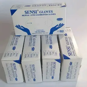 SARUNG TANGAN SENSI GLOVES POWDERED LATEX UKURAN S.M.L ISI 50 PCS ORIGINAL