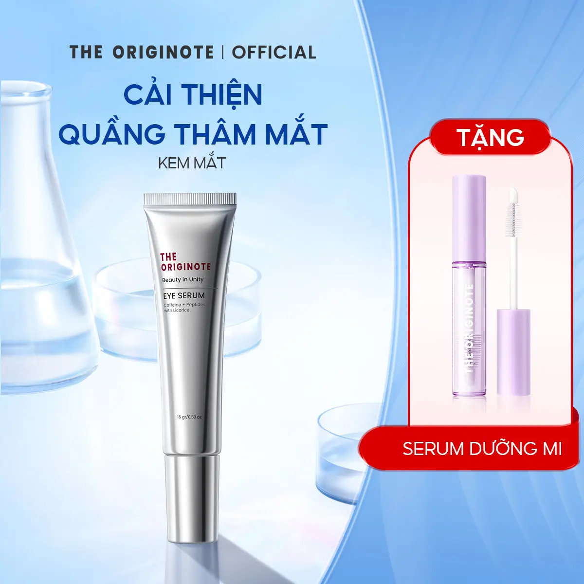 Kem mắt giảm thâm The Originote giảm thâm mắt chăm sóc mắt làm sáng vùng da mắt cấp ẩm căng bóng serum 15g