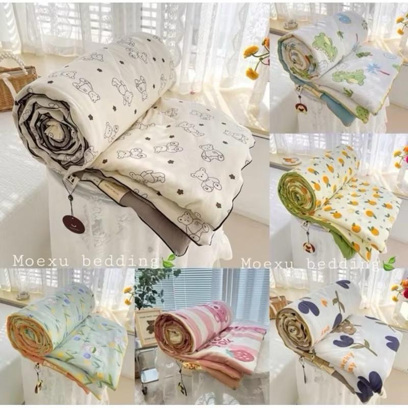 Chăn hè 2m2x2m cotton đũi dùng được nhiều mùa màu sắc nhẹ nhàng mẫu mới 2024