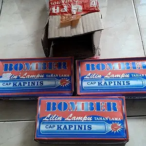 Paket Usaha 3 Pak Lilin Lampu Putih Cap Kapinis Bomber Isi 8 Batang Jumbo Candle (3Pak)