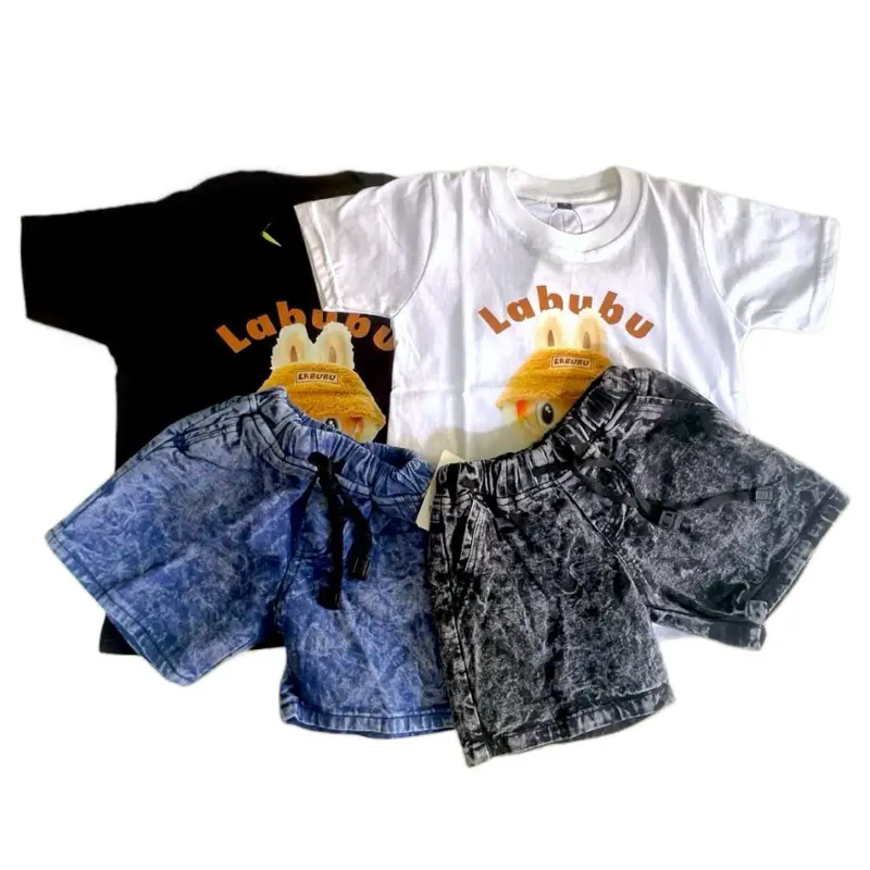 setelan kaos anak/ kaos anak gambar labubu/ setelan anak labubu/ labubu anak/ kaos anak gambar labubu Baju Celana Fashion