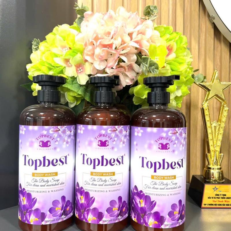 Sữa tắm  TOPBEST ,cao cấp , mịn màng trắng da , cải thiện lão hoá da , hương nước hoa, cung cấp colagen ,  sạch sâu dưỡng ẩm