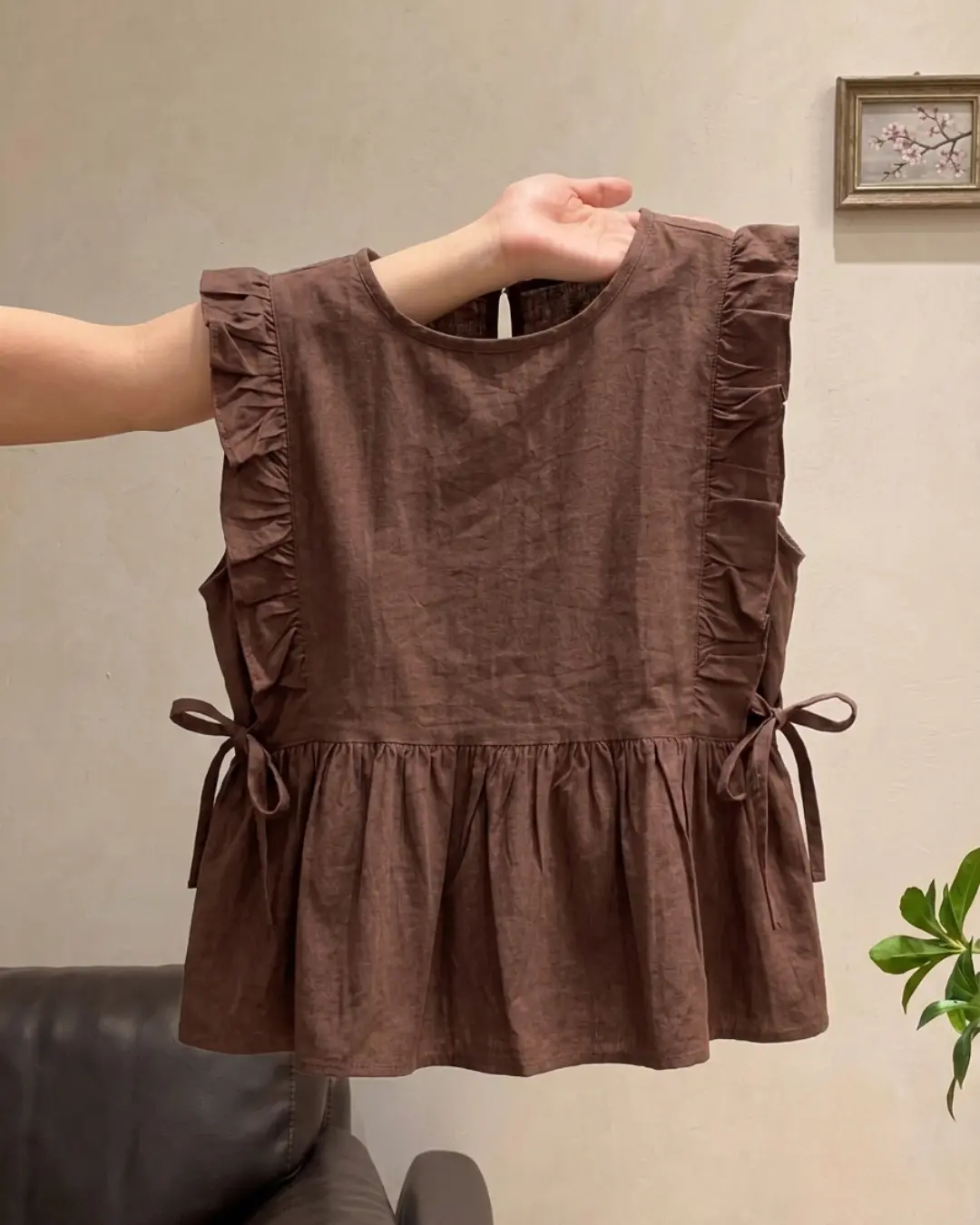 Vest Ruffle Wanita Sleeveless Katun Premium Inner Ruffle Tali Korean Style Atasan Tanpa Lengan