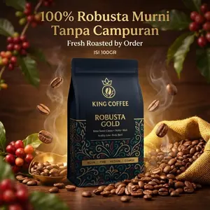 Kopi Robusta 100gr Murni Full Gunung Kelir Premium 100% Murni | Biji & Bubuk | Medium Dark Roast | Fresh Natural Process Grade A