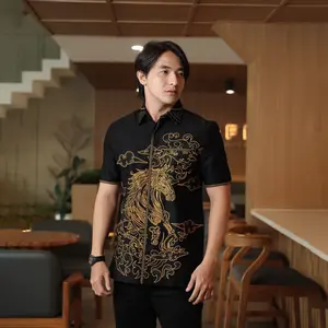 Batik Pria Hem Smock Bordir B476 Motif Kuda Katun Premium