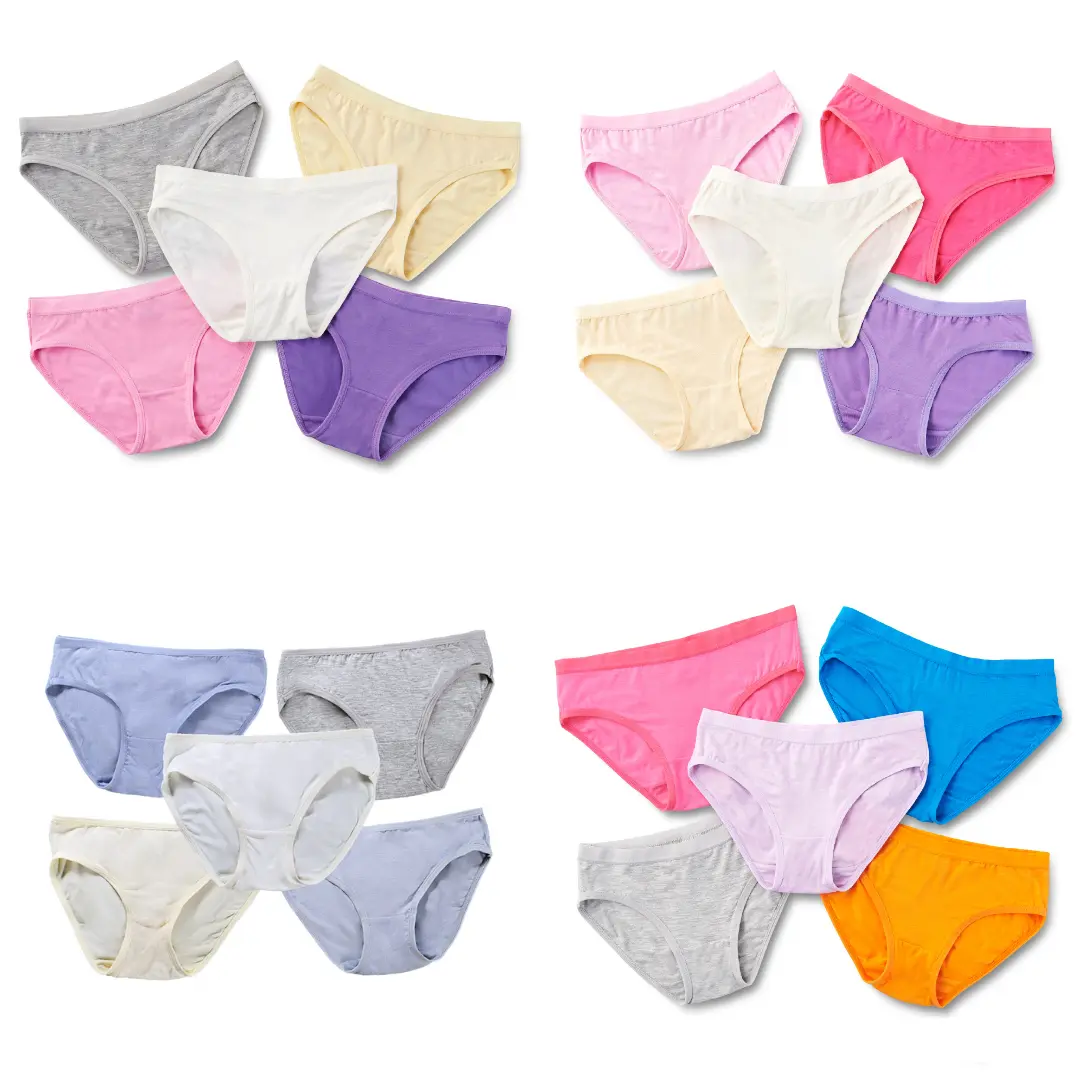 Simply Life | Girls Bamboo Underwear (Plain - Various Colours) | Pack of 5 | Kids | Girls | Bamboo | Ultra Soft | Breathable | Reusable | Anti Bacterial | Anti Odour | Hypoallergenic | Cotton Alternative