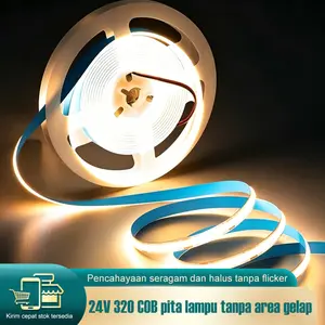 24V 5 meter 10 meter lampu strip LED COB  - Super terang, lampu etalase, 320 LED per meter