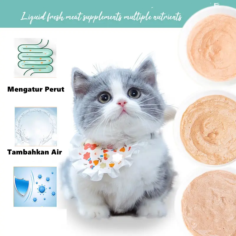 50pcs Snack Kucing Camilan Kucing Creamy Treats Kucing Snack Kucing Cat Treats Snack seaweed extract 24 bulan 1