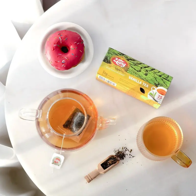 2Tang Vanilla Tea Teh Celup [3 box @25 kantong/ 2gr] Daun Hitam 5