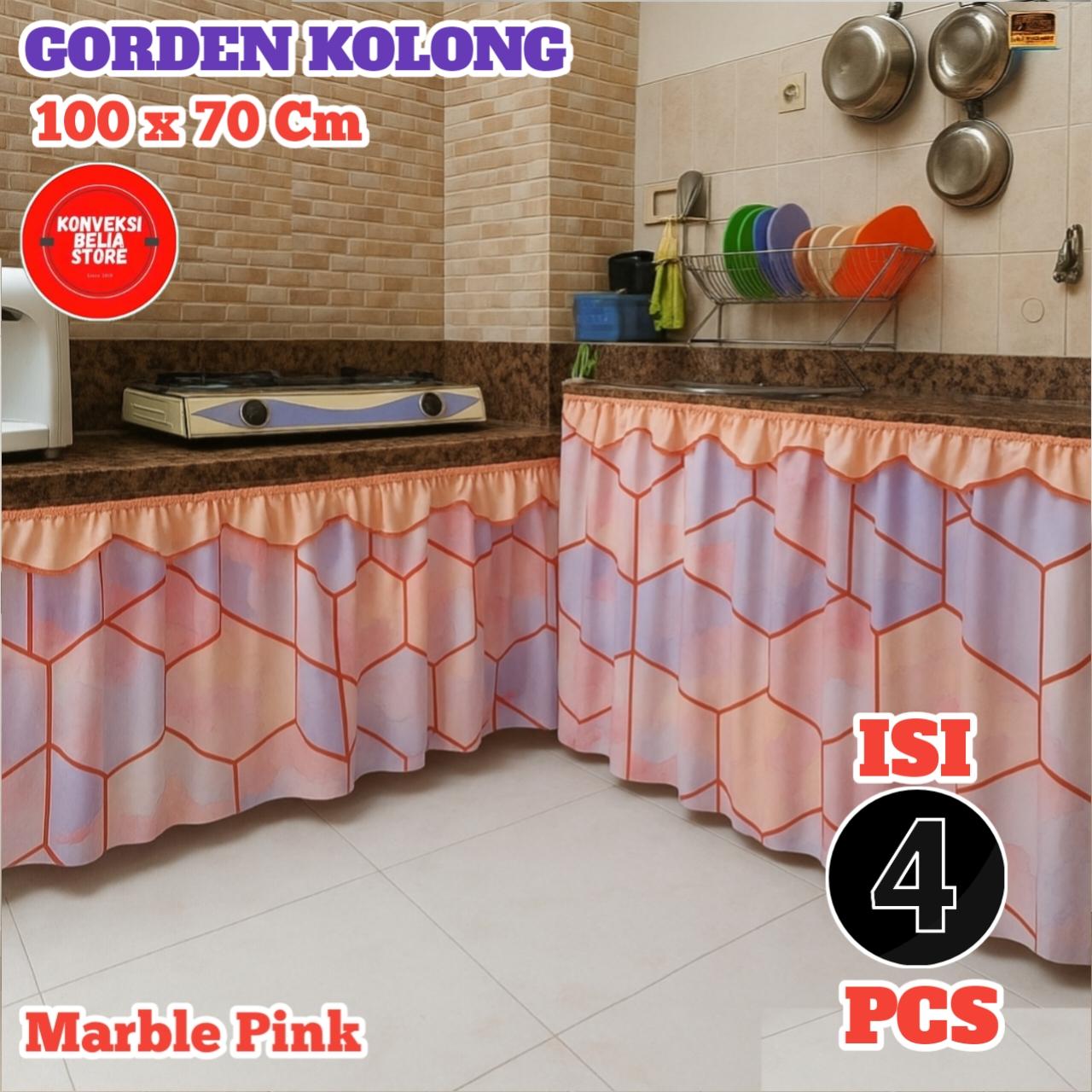 PROMO 1 Paket isi 4 Pcs 100 x 70cm free tali CURTAIN gorden kolong dapur