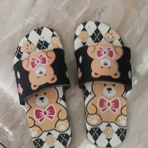 Sendal Slop Wanita Motif Taddy Bear Korean/Sendal Kokop Wanita Model Terbaru