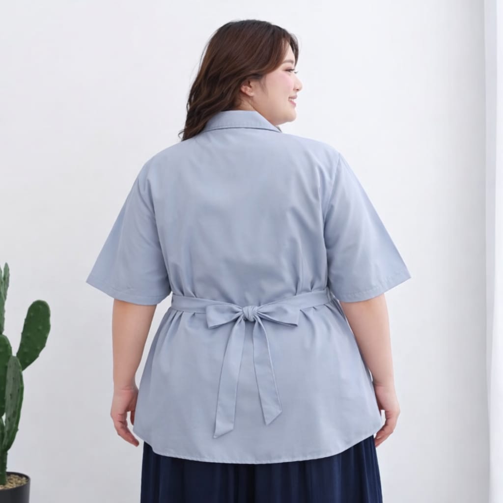 * Baju Atasan Jumbo Wanita Elegant Blouse Wanita Kekinian Ld 126 Bigsize Lengan Pendek Terbaru Pakaian Wanita Korean Style Ukuran besar Jennie