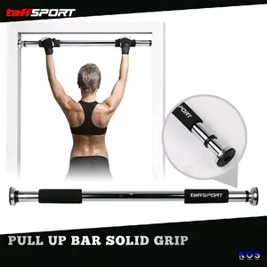TaffSPORT Tiang Latihan Pull Up Pintu Door Gym Bar Solid Grip 62-100Cm Stainless Steel Olahraga  Otot Tangan